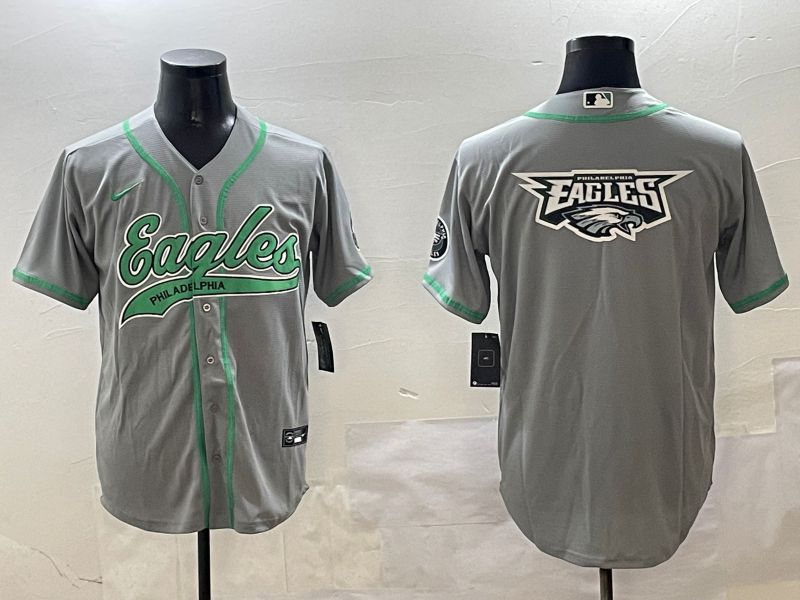 Men Philadelphia Eagles Blank Grey Jointly Name 2025 Nike Limited NFL Jersey style 19->philadelphia eagles->NFL Jersey